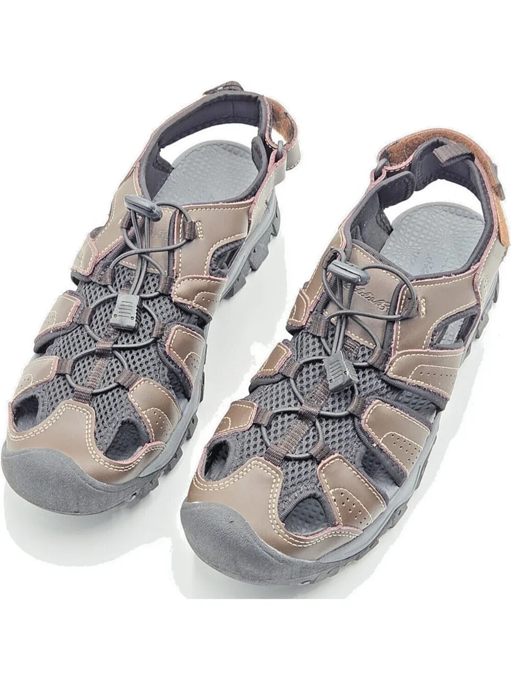 Eddie Bauer Stewart Leather Hiking Sport Sandal Brown Closed Toe Hiking 11M